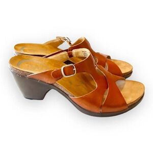 Dansko Cai Sandals Amber Brown Leather Women’s Size 41 EU Summer Beach Vacay EUC